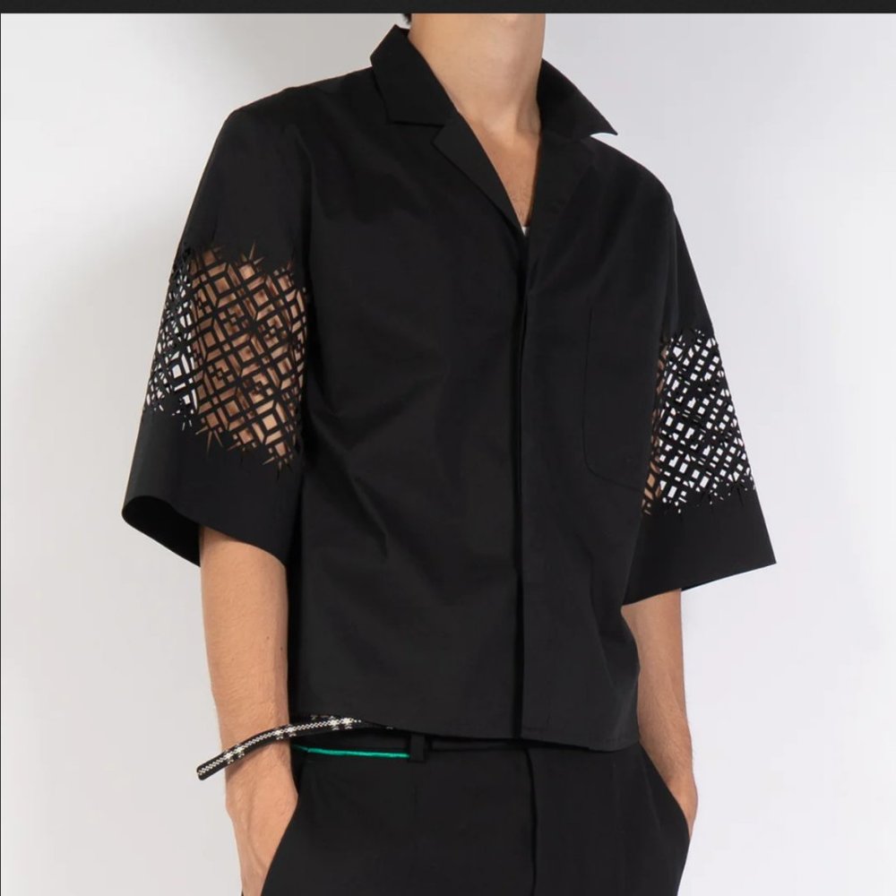 Haider Ackermann Lasercut Kimono Sleeve Shirt